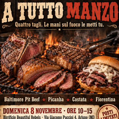 Locandina del corso A tutto manzo — Carne Scelta e Average Joe BBQ Team
